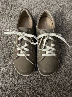 Aetrex Dana Taupe Brown Nubuck Leather Oxford, Size EU36